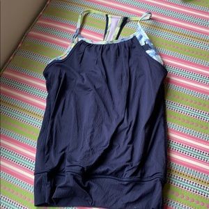 Navy blue colorful Ivivva tank top. Size 8.